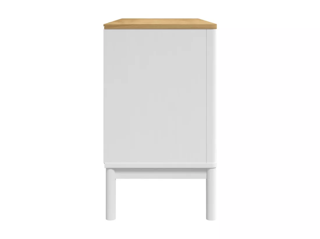 Buffet FLORO blanc 114x43x74 cm bois massif de pin