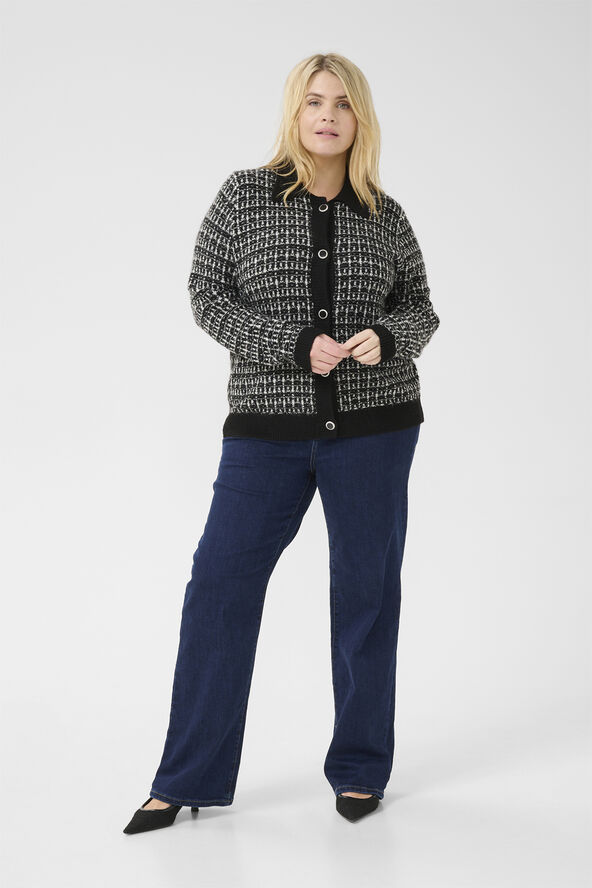 Kaffe Curve KCbirdy Cardigan Black/turtledove check knit
