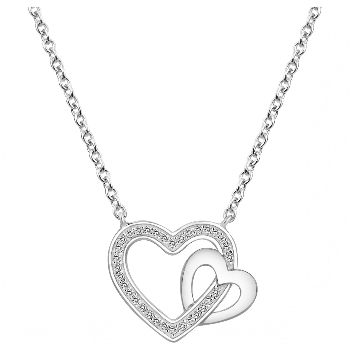 Collier mono-motif en Argent avec oxyde de zirconium blanc