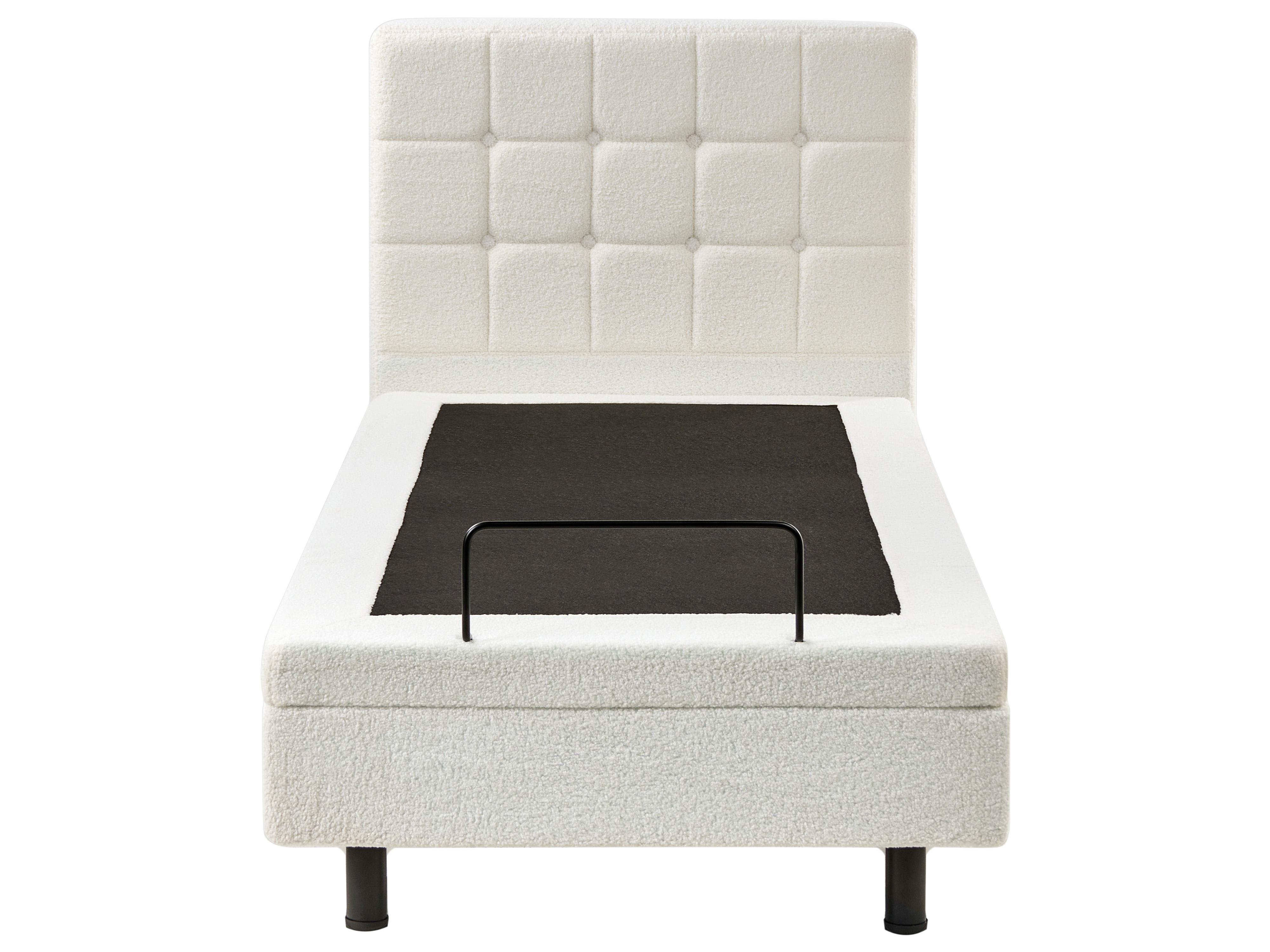 Verstelbaar bed Bouclé DUKE 90 x 200 cm Gebroken wit