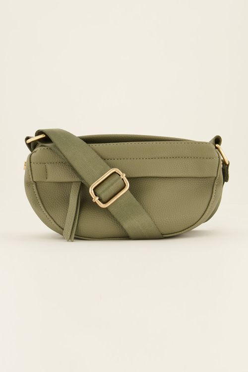 Donkergroene crossbody tas met extra vak