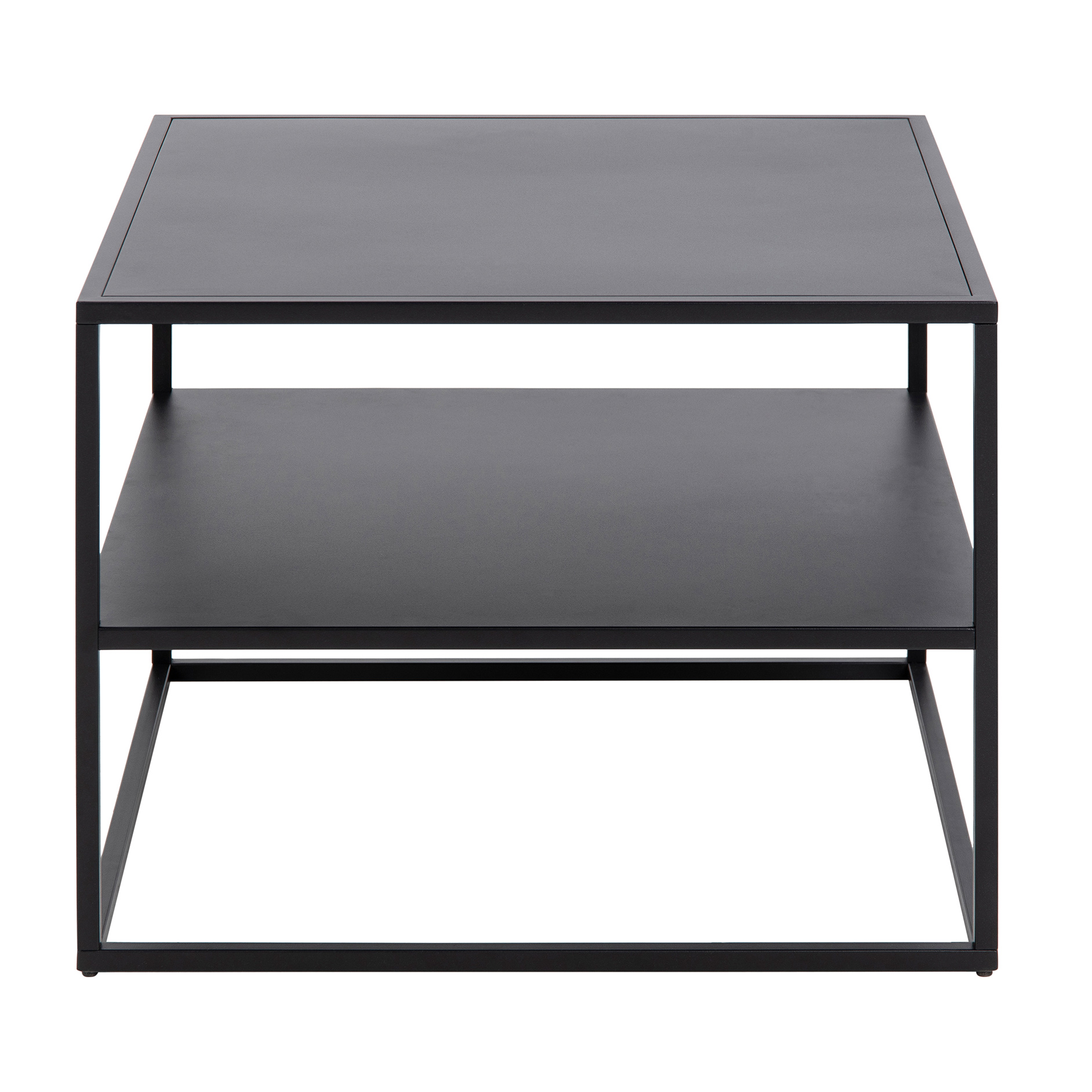 Couchtisch NEWTON - schwarz - Ablage - 60x60 cm