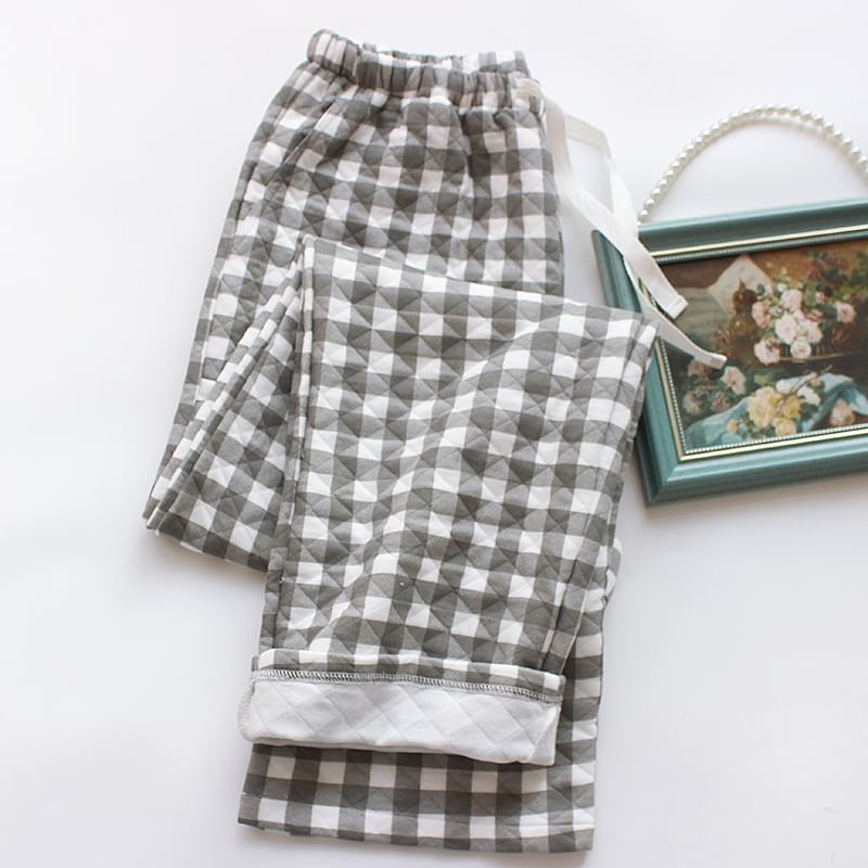 Dogini - Elastische taille Gingham pyjamabroek