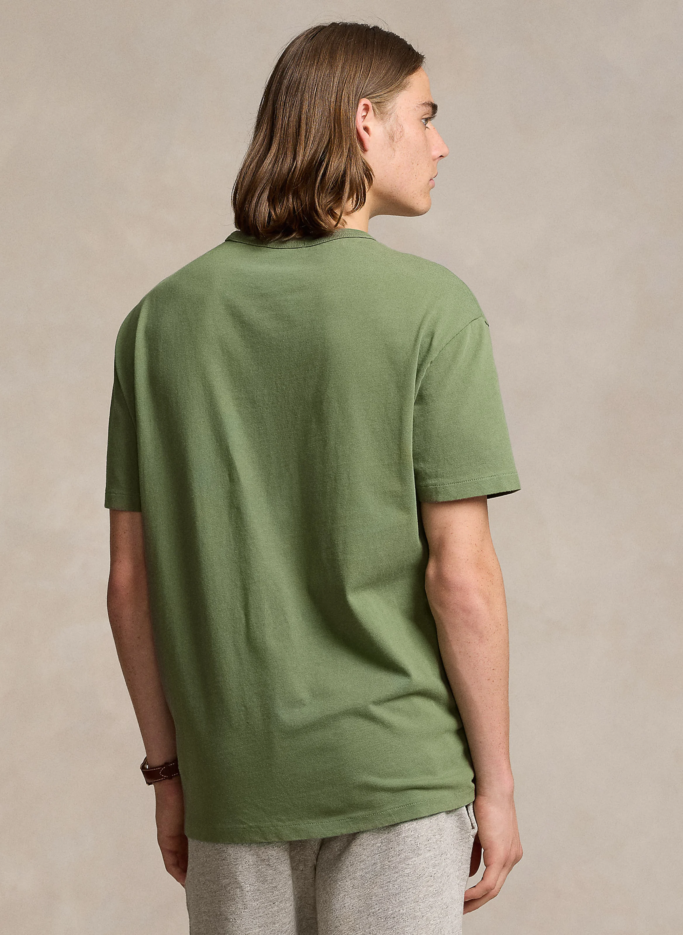 Tee-shirt droit col rond en coton | Vert