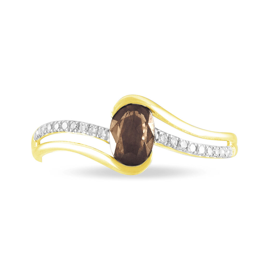 Bague Anja Or Jaune Quartz Et Diamant