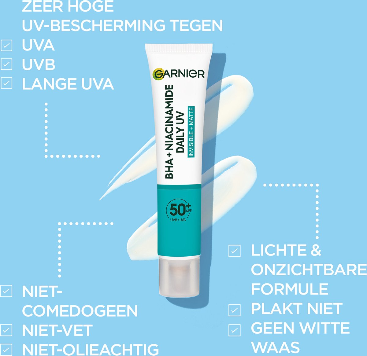 Garnier PureActive BHA+ niacinamide UV fluid SPF50+ (40 ml)