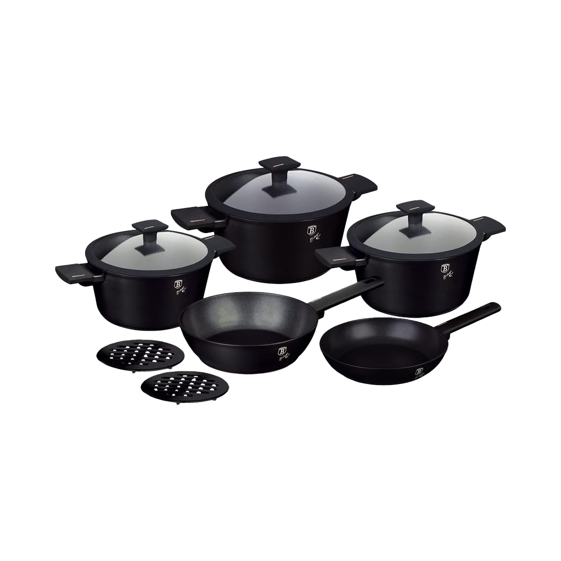 Berlinger Haus 10-teiliges Kochgeschirr-Set Matte Black Collection