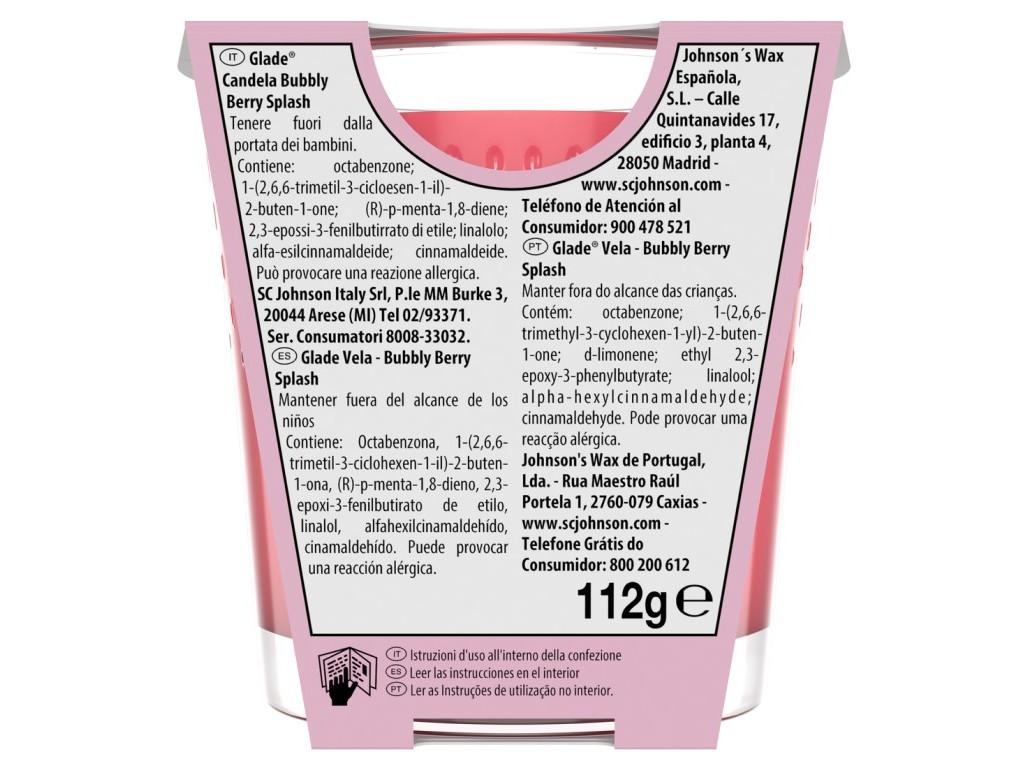 VELA GLADE BUBBLY BERRY SPLASH 112G