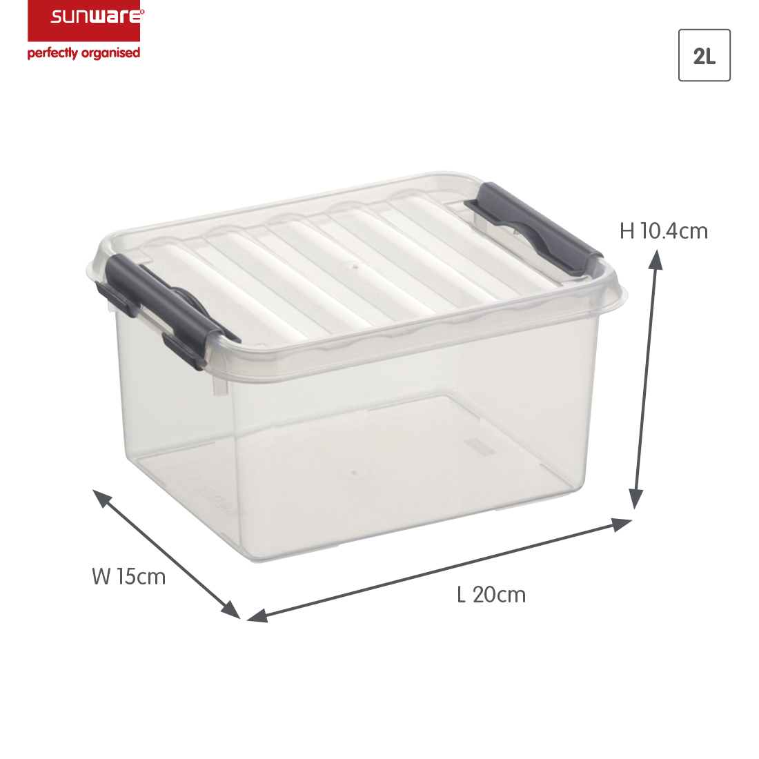 Sunware Q-line 2 liter set van 6 opbergboxen
