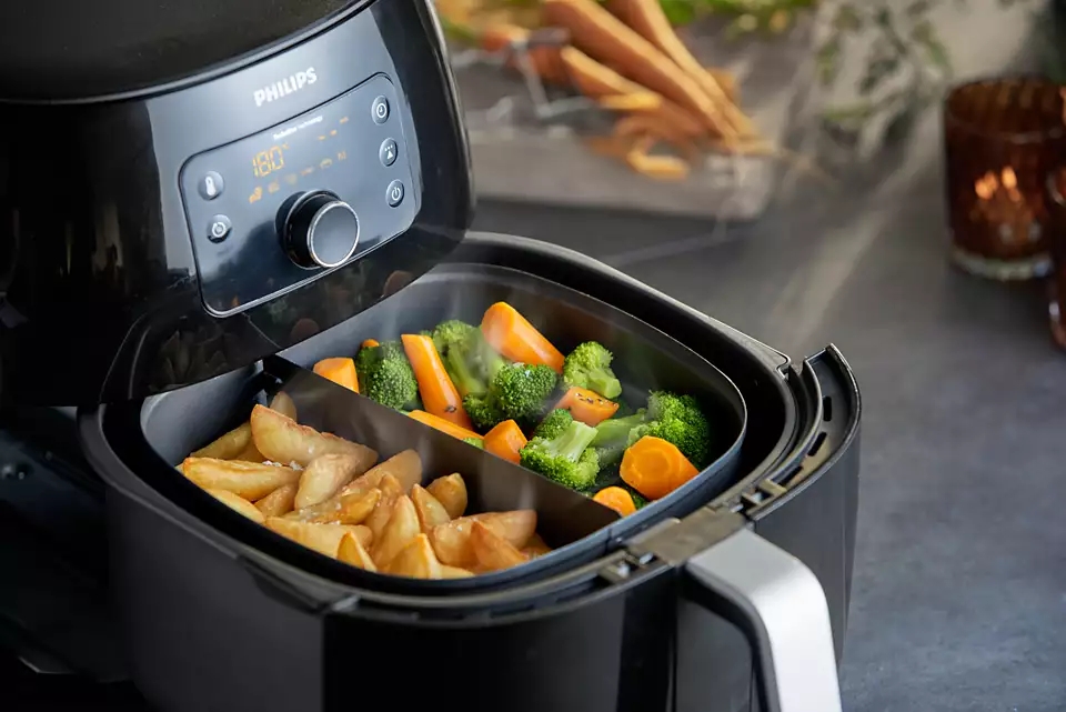 Fritadeira sem óleo Premium XXL com tecnologia de remoção de gordura