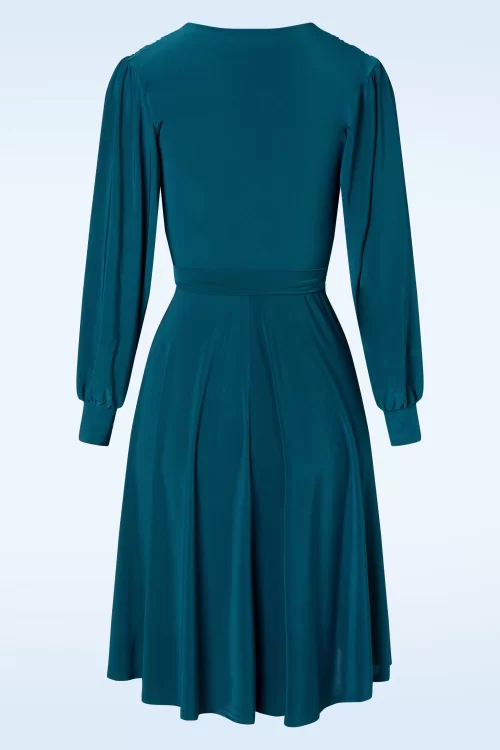 Vintage Chic for Topvintage Trishia swing jurk in groenblauw