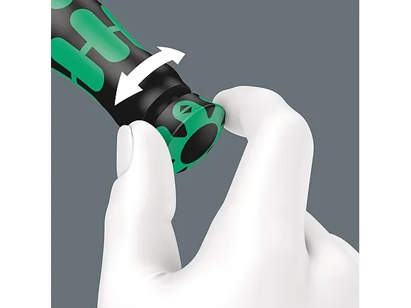 Wera 05075651001, Klik momentnøgle, Ft-lb, Nm, Mekanisk, Sort, Grøn, 283 mm