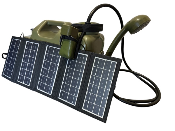 Douche de camping rechargeable Holdcarp avec panneau solaire 10W