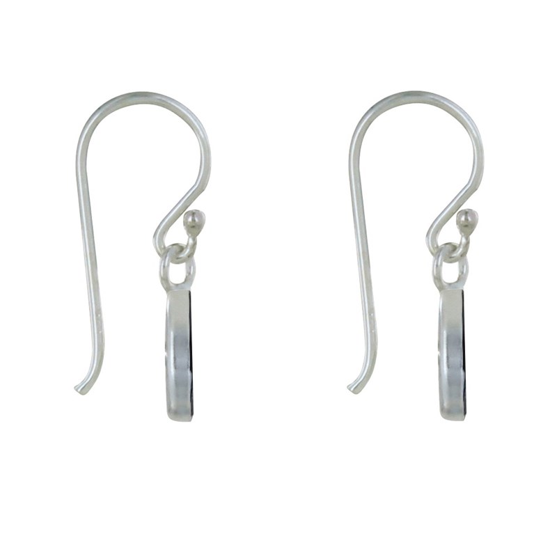 Boucles d'Oreilles Argent et Nacre Crochet Yin et Yang