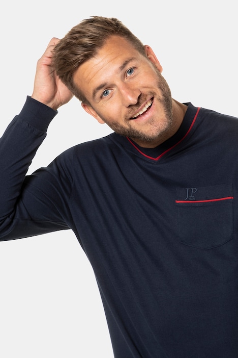Nachthemd, Homewear, uni, Langarm, bis Gr 8XL