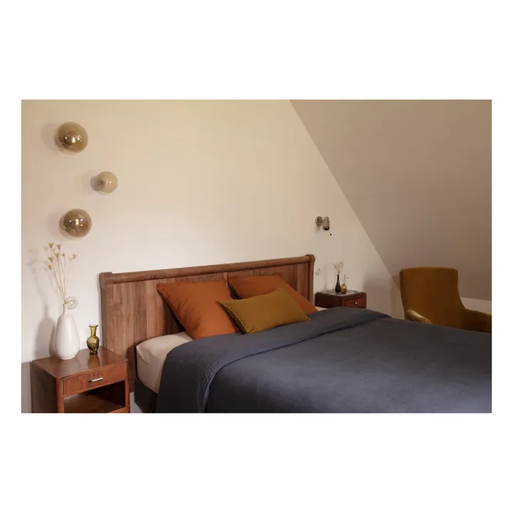 Communauté de biens Housse de couette Lin lavé | Bleu Tempête
