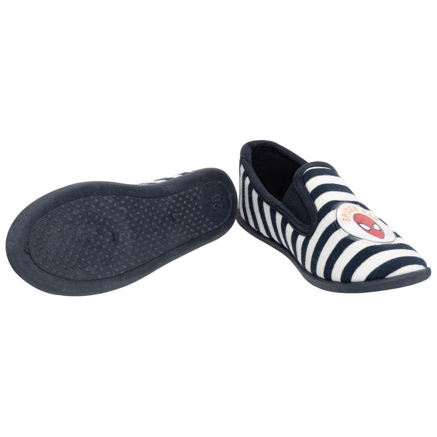 Chaussons rayés motif Spiderman pour enfant garçon - Bleu marine