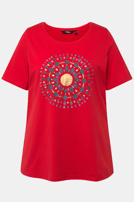 T-Shirt, Mandala, A-Linie, Rundhals, Halbarm