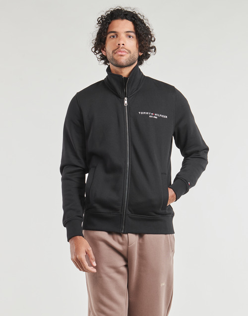 Tommy Hilfiger - TOMMY LOGO ZIP THRU STAND COLLAR - Noir