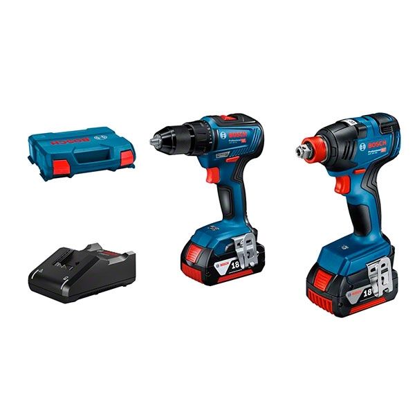 Bosch Kit Aparafusadora de Impacto Gdx 18V-200   Aparafusadora Gsr 18V-55 Professional 06019J2207
