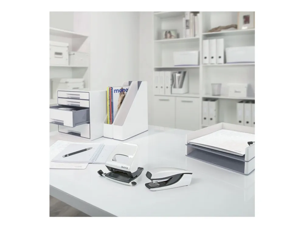 Elastikmappe A4 Leitz WOW - 3-folds mappe - blank perle hvid (stk.)
