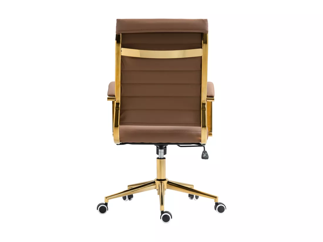 Chaise de bureau - Similicuir & Blanc - Marron clair - Havanna