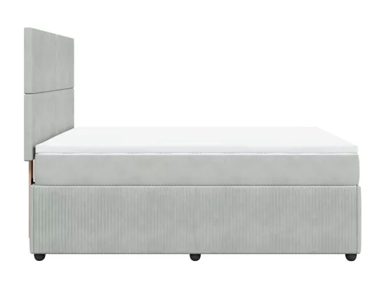 Sommier à lattes de lit et matelas Gris clair 140x190cm Velours