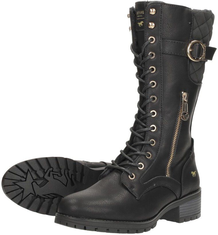 Mustang Veterschoenen Hoog zwart