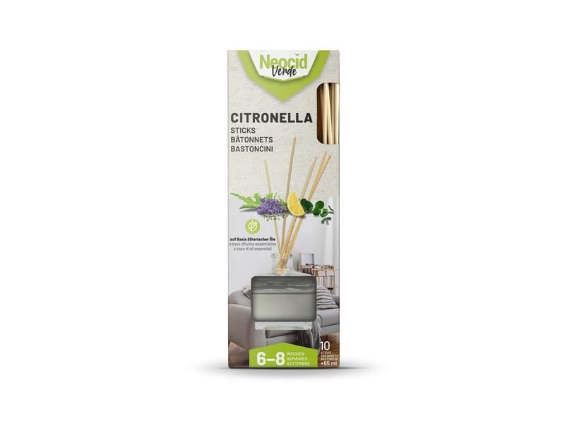 Neocid Expert Insektenabwehr Verde Citronella Sticks, 65 ml Insektenabwehr auf Basis ätherischer Öle