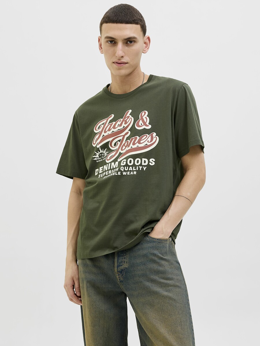 JACK & JONES<br>Camiseta de gola redonda com o logotipo Jje