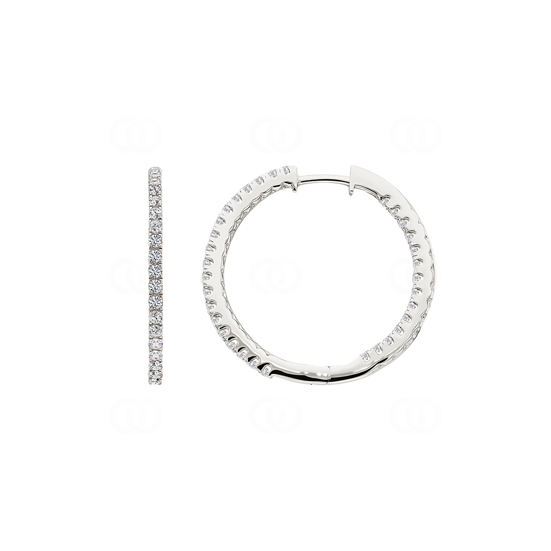 0.50 Karat Diamant-Kreolen 750/18 K Weissgold Ø 23mm