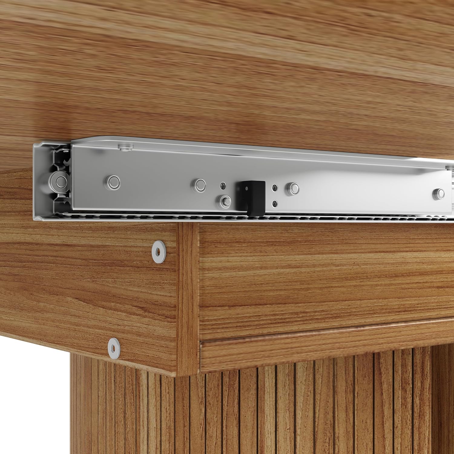 Esstisch ausziehbar, Esszimmertisch, Küchentisch, Balkontisch, Esstisch Holz, 118-158 cm, Platz für bis zu 6 Personen, für Esszimmer, Wohnzimmer und Küche, Walnut