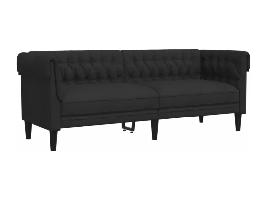 Ensemble de canapés 2 pièces noir tissu