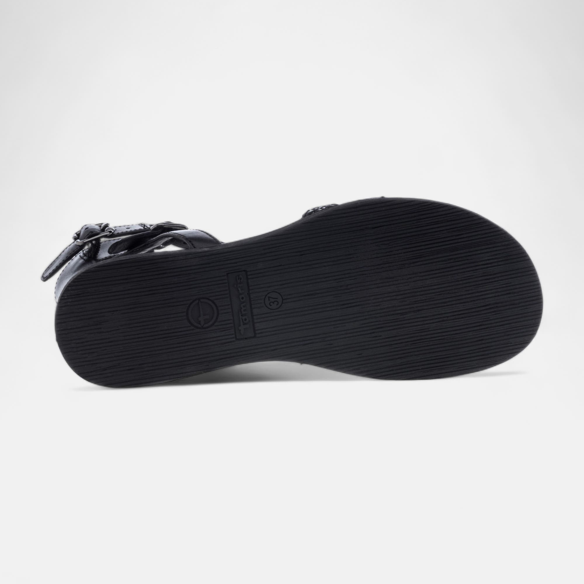 Sandales Femme en cuir noir