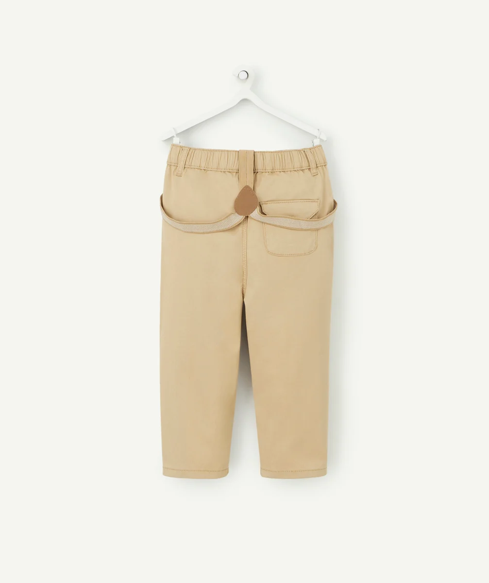 PANTALON RELAXED BÉBÉ GARÇON BEIGE AVEC BRETELLES AMOVIBLES