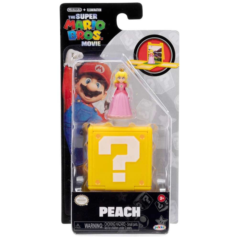 Super Mario Bros. Film 3 cm Peach Mini-Figur mit Fragezeichenblock