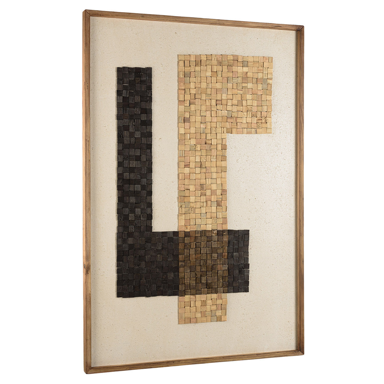 Macabane Décoration murale Mosaïque beige/noir - 82x122 cm