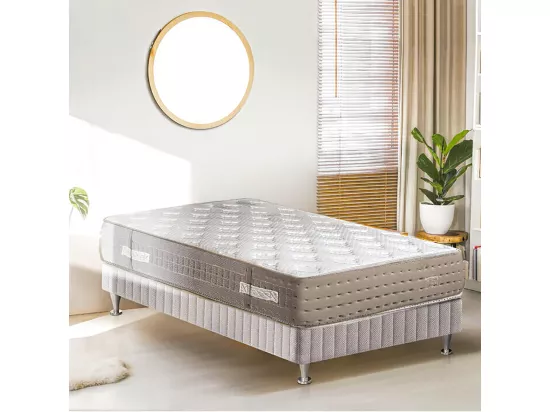 Matelas KIAN 90x190 cm à ressorts ensachés, en mousse haute densité, indépendance du couchage, face été/hiver, épaisseur 26cm