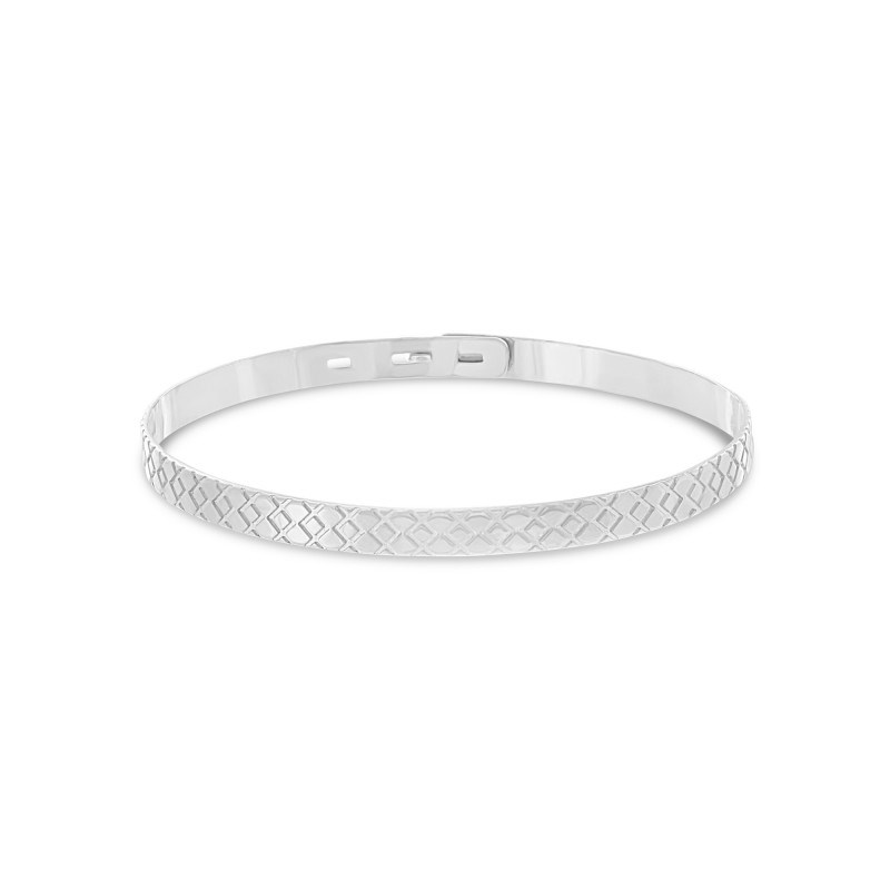 Jonc argent 925 Mosaïque