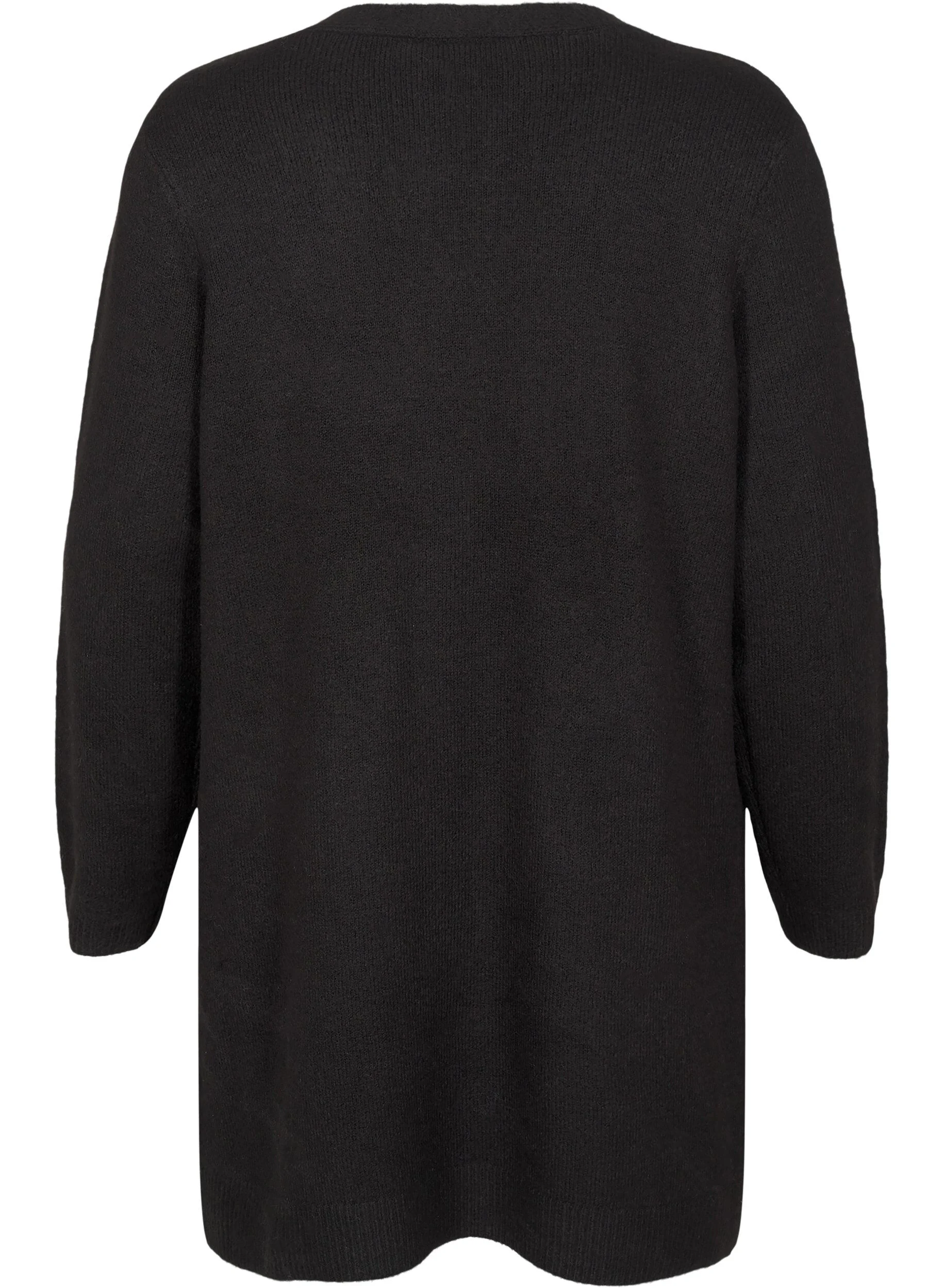 Lang strik cardigan med lommer