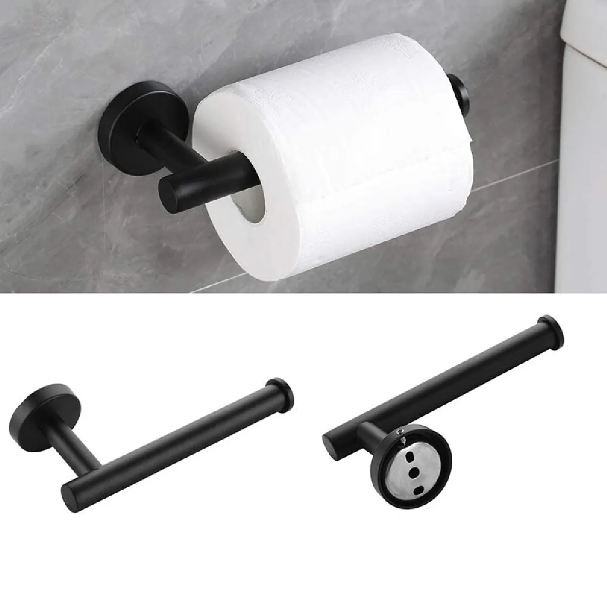 Universal Kit Matériel Salle de Bain Noir