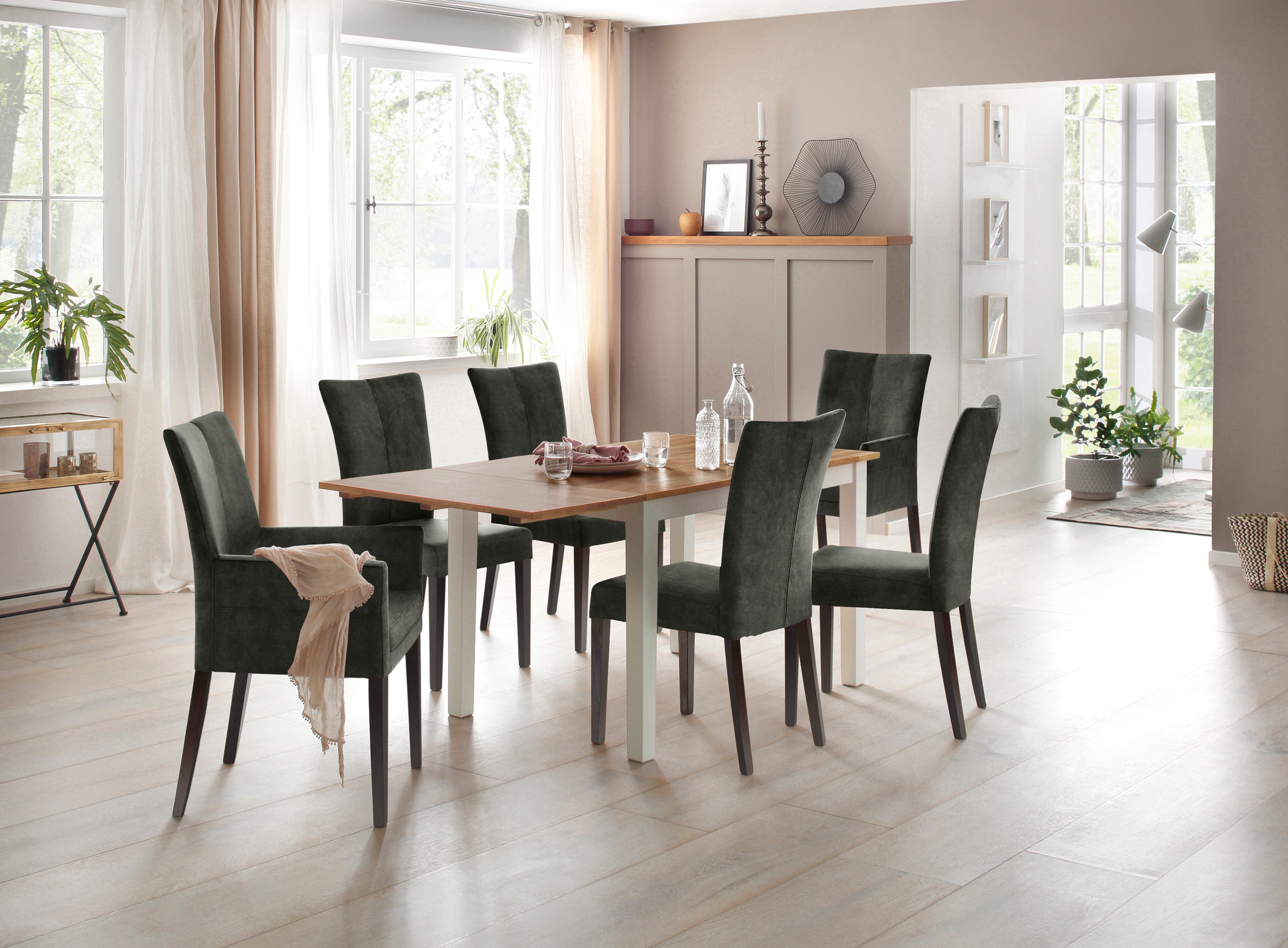 Home affaire 4-Fussstuhl »Aspen« (Set) 2 Stk.Beine aus massiver Buche, wengefarben lackiert