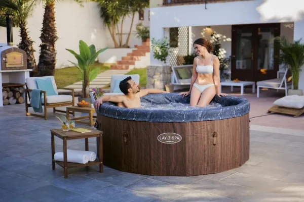 Bestway Lay-Z-Spa 6001W, 1250 L, 7 person(er), Rund, Boble/Jet massage, ABS, Polypropylen (PP), Polyvinylchlorid (PVC), Brun