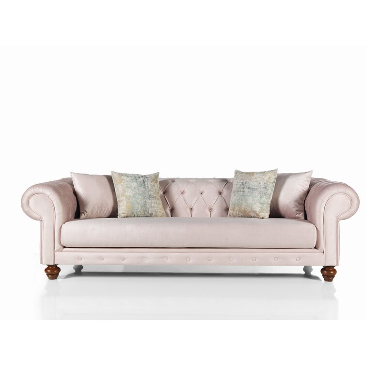Pritt 96.1&rdquo; Rolled Arm Chesterfield Sofa
