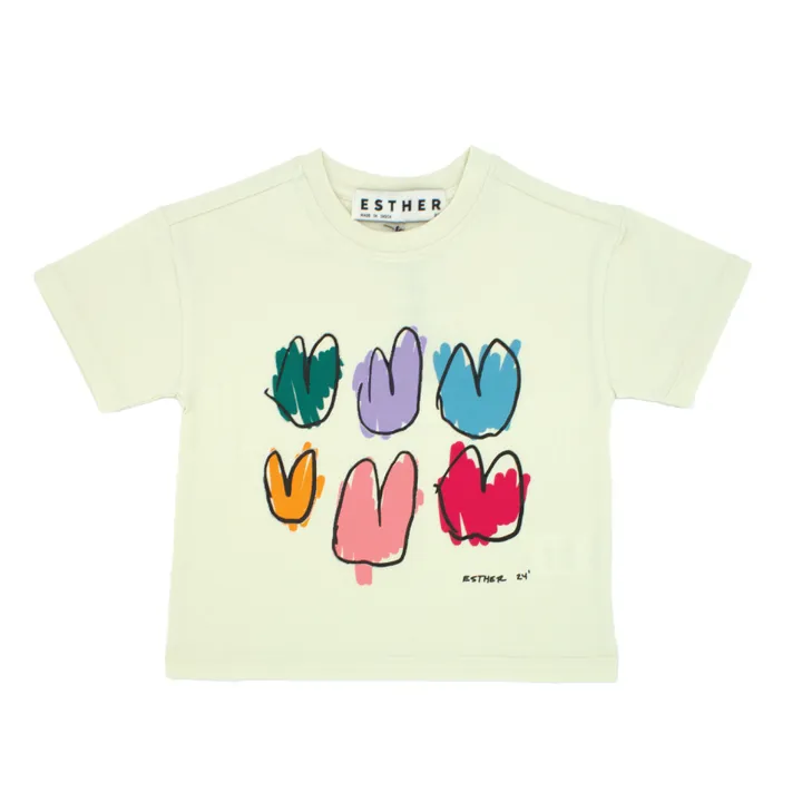 Esther T-shirt Hearts Coton Bio | Beige
