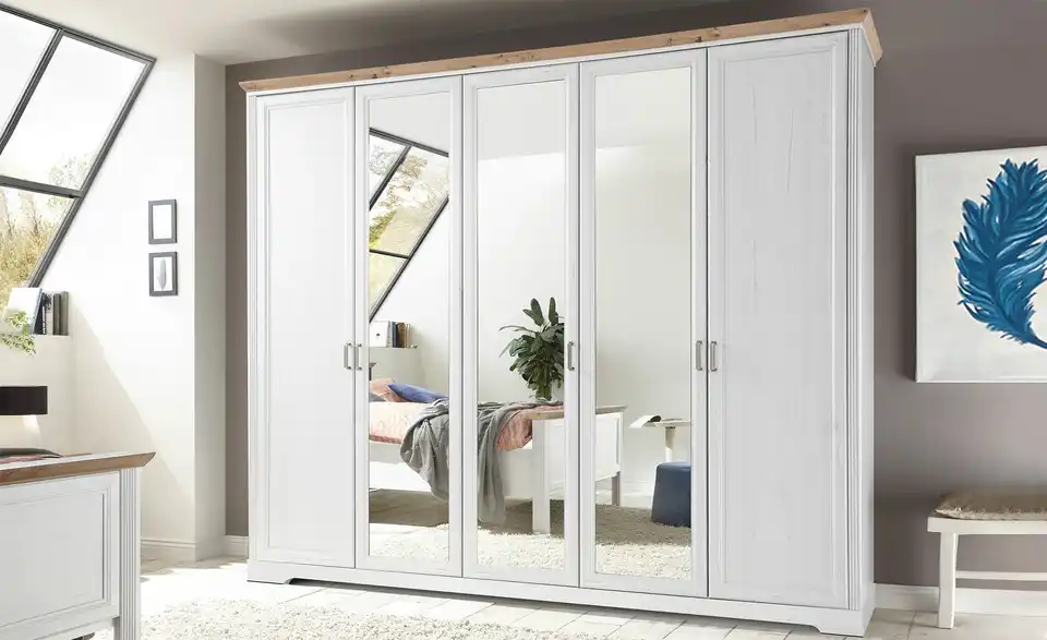Kleiderschrank Jasmin II Pinie (Nachbildung), Asteiche (Nachbildung) 266 cm