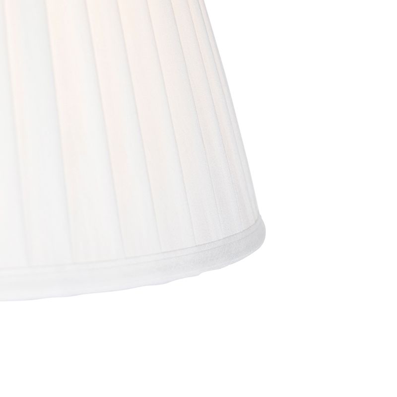 Hanglamp zwart met plisse kap 35cm crème - Blitz