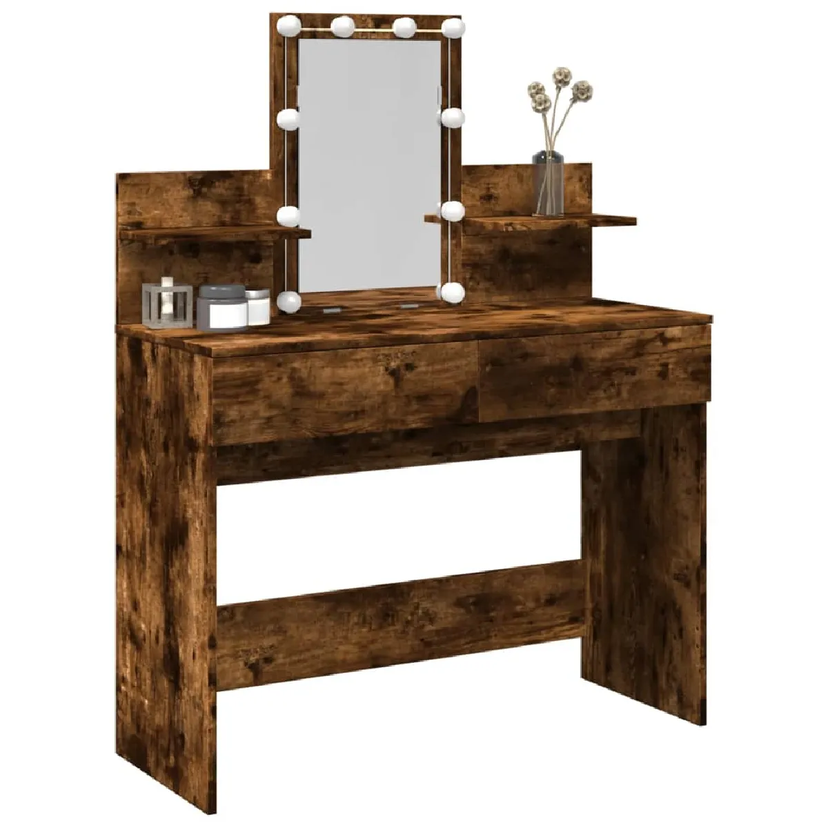 Coiffeuse VIDAXL avec LED - Chêne fumé