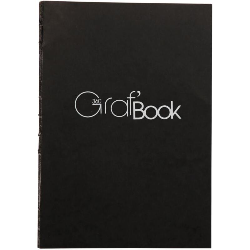 Graf'Book 360° carnet cousu dos brut 100F A4 100g F - Noir