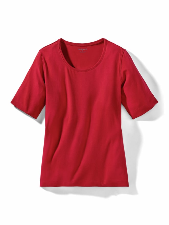 Baumwoll-Basic-Shirt Halbarm